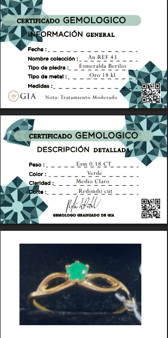 ANILLO ESMERALDA VERED
