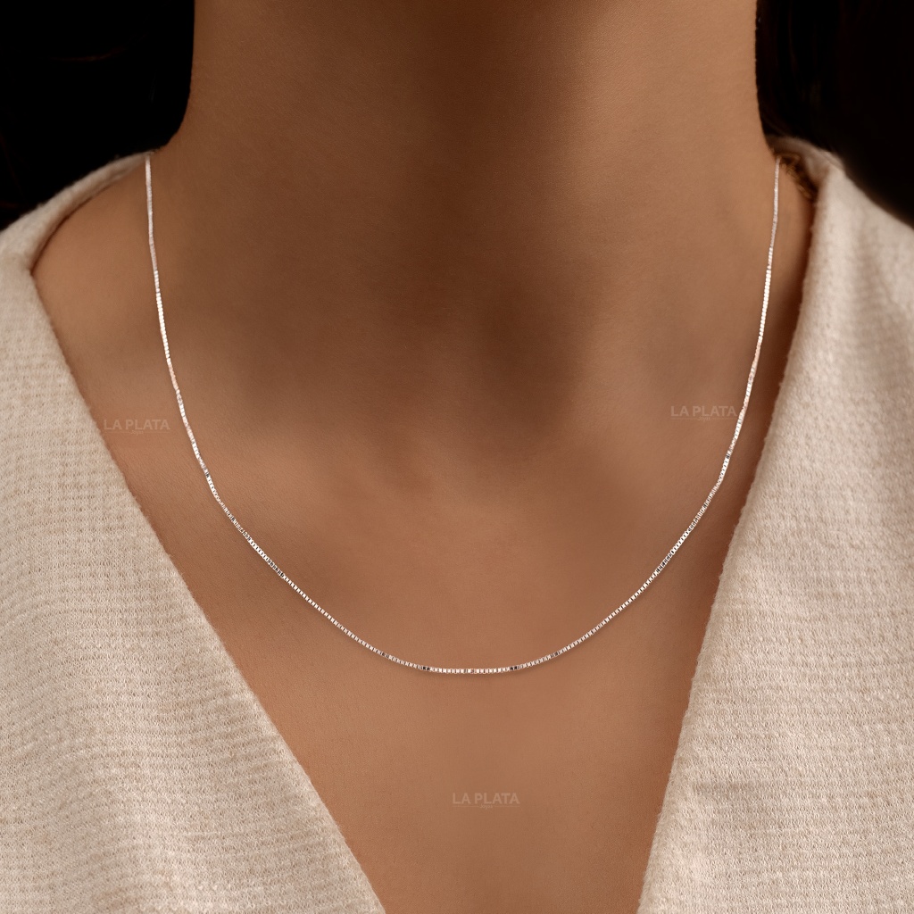 CADENA VENECIANA ORO BLANCO 45CM