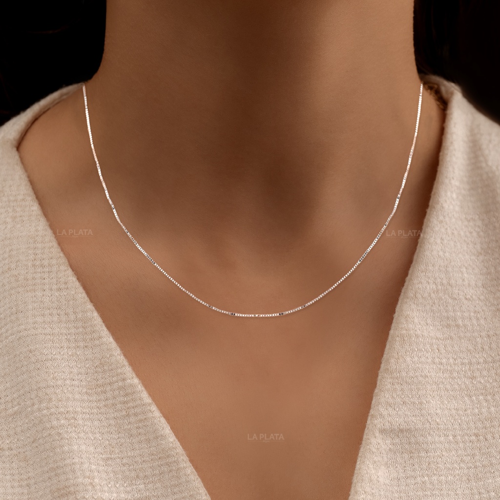 CADENA VENECIANA ORO BLANCO 40CM
