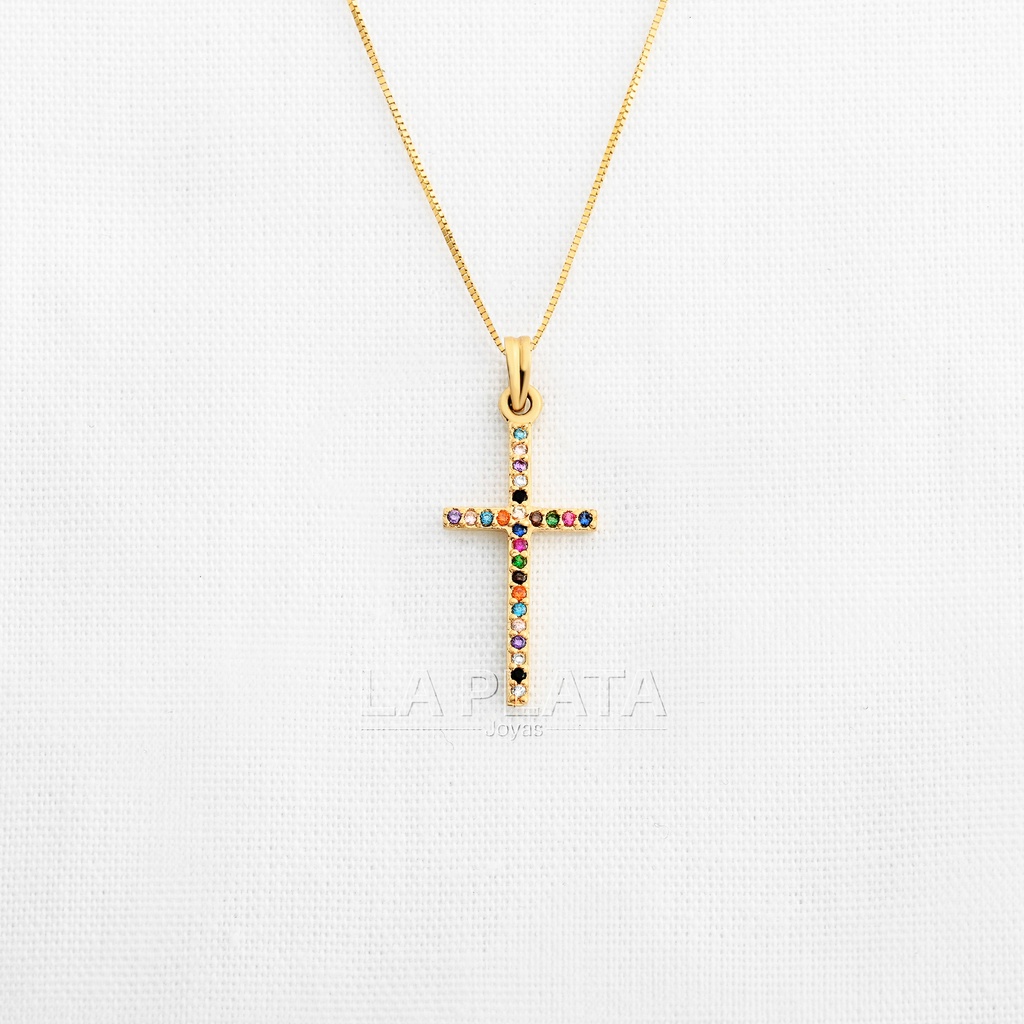 DIJE CRUZ CIRCONADA COLORES