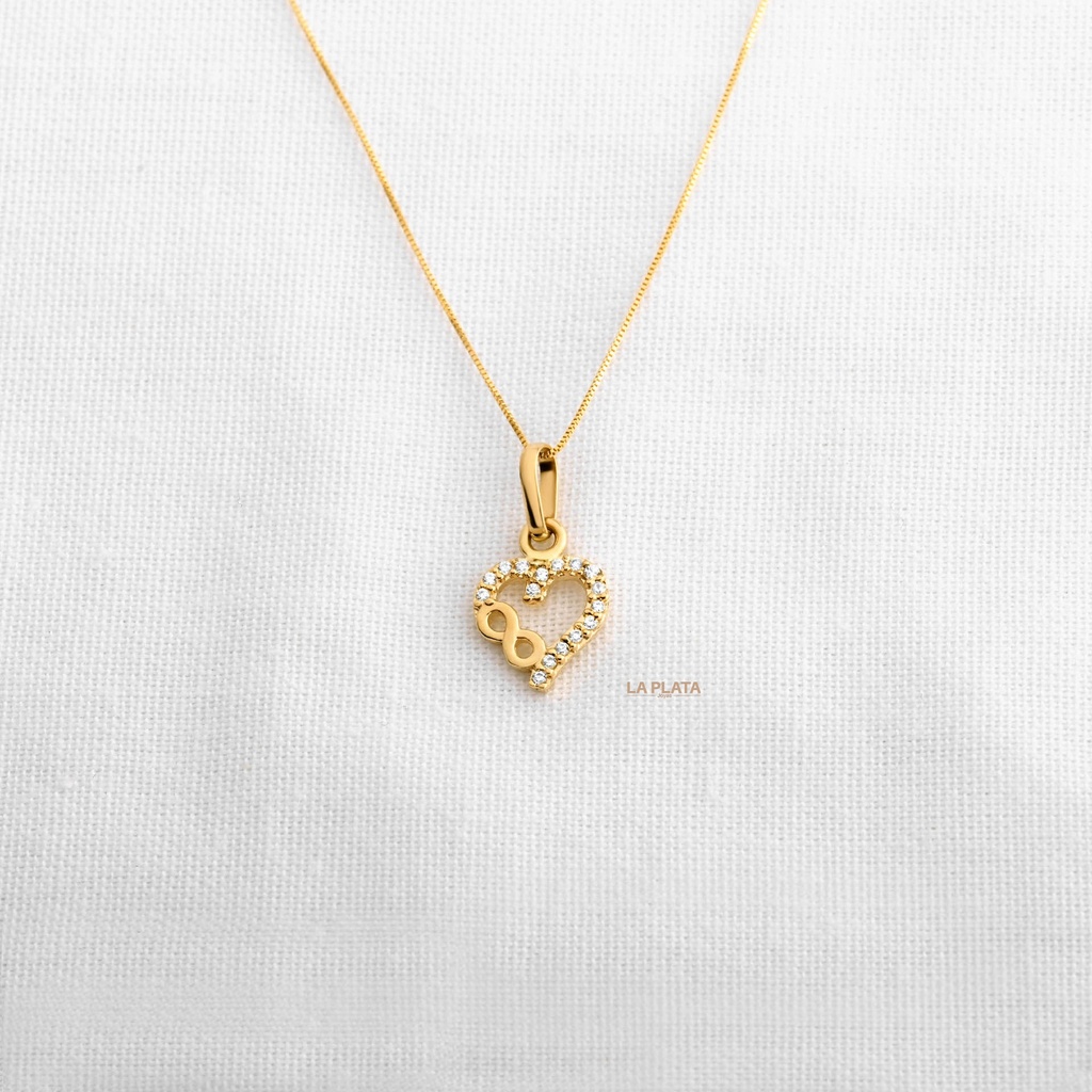 DIJE CORAZON CON INFINITO