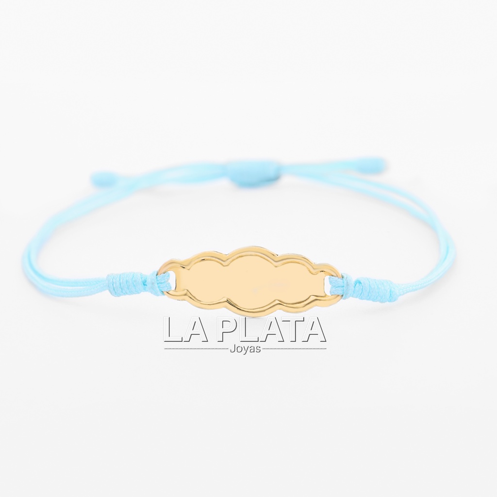 PULSERA DE PLACA NUBE CON GRAVADO