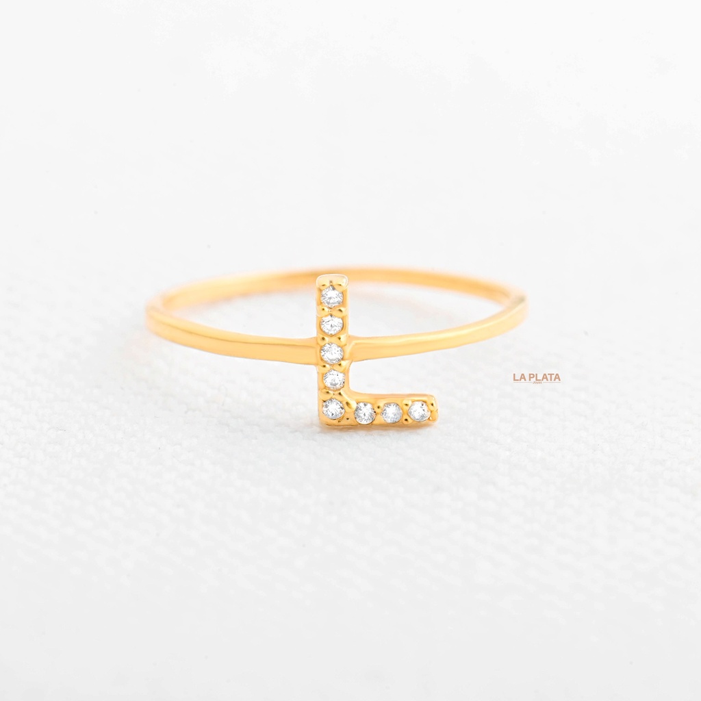 ANILLO LETRA CIRCONADA L