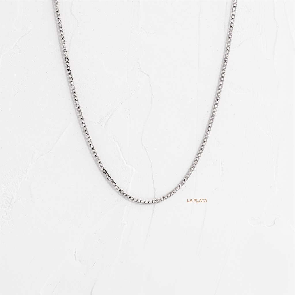 CADENA MINICUBANA ORO BLANCO 40CM