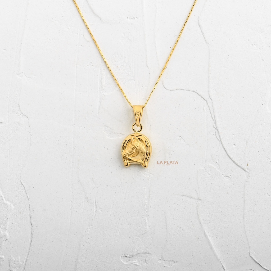 DIJE ROSTRO DE CABALLO CON HERRADURA