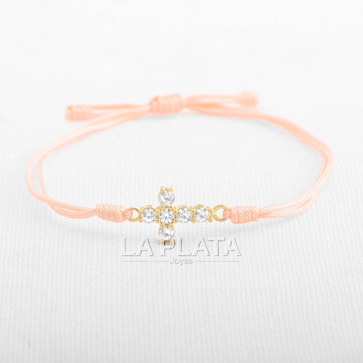 [PH204] PULSERA CRUZ CIRCONADA PEQUEÑA GRUESA