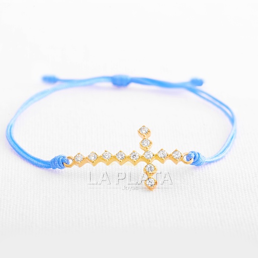 [PH210] PULSERA CRUZ EN RELIEVE CIRCONADA