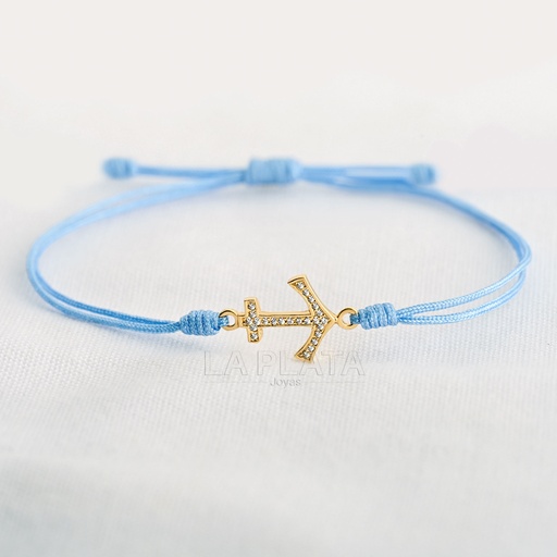 [PH492] PULSERA ANCLA CON CIRCONES DELGADO