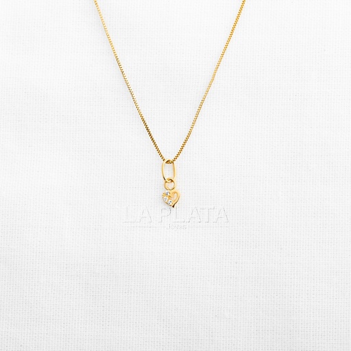 [DN325] DIJE CORAZON PEQUEÑO CURVO CON CIRCON 