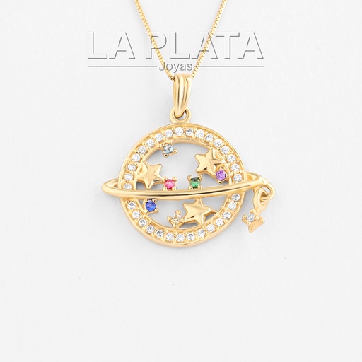 DIJE PLANETA CON ESTRELLAS 