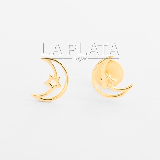 [TP187] TOPOS LUNA HUECA CIRCONADA Y ESTRELLA