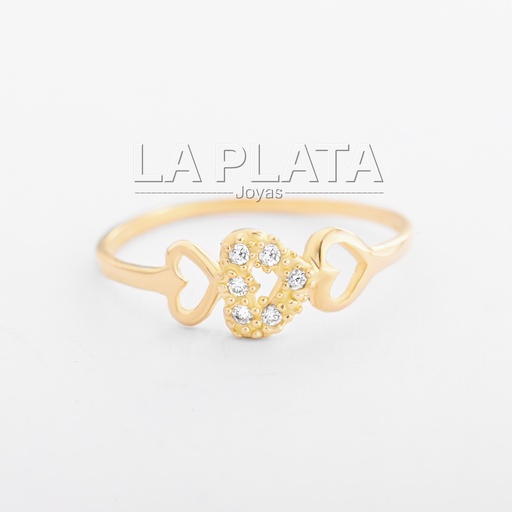 ANILLO TRES CORAZONES CON CIRCÓN