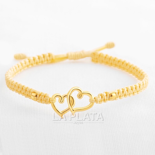 PULSERA DE HILO DOBLE CORAZÓN