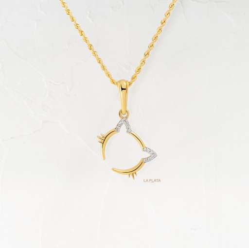 [DN1051] DIJE SILUETA CARA DE GATA