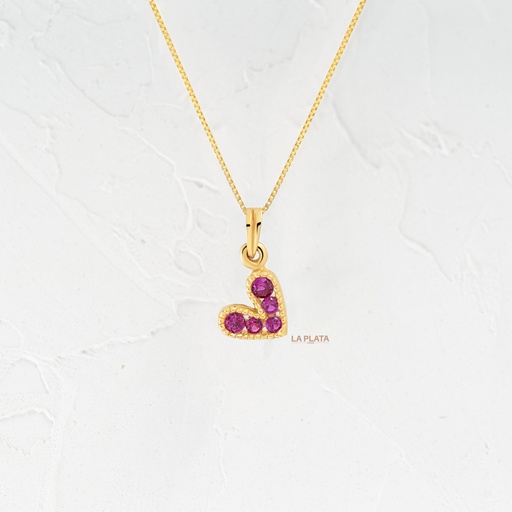 DIJE DE CORAZON CIRCONADO CURVO