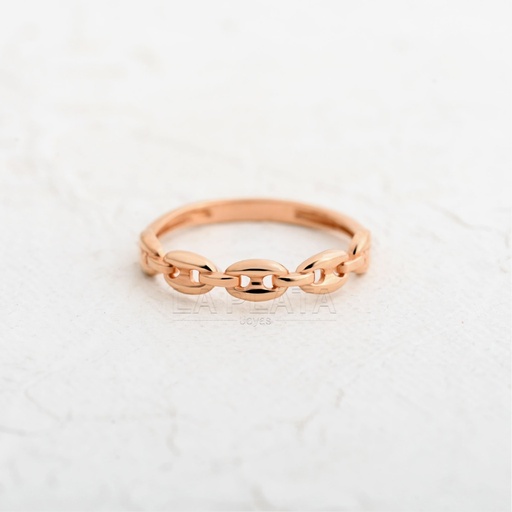 [AN667] ANILLO ESLABON ORO ROSA