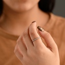 ANILLO REDONDO PLANO CON CIRCON ORO BLANCO