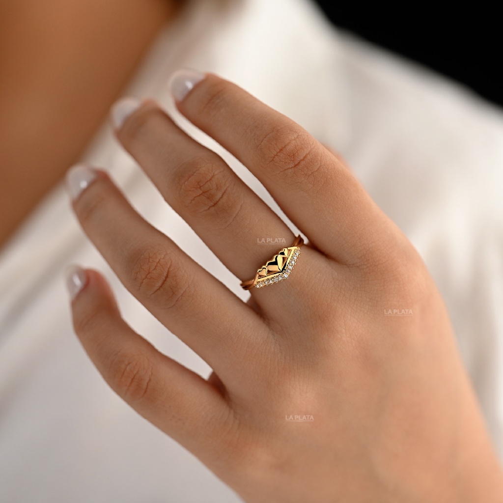 ANILLO CIRCON TRIO DE CORAZONES