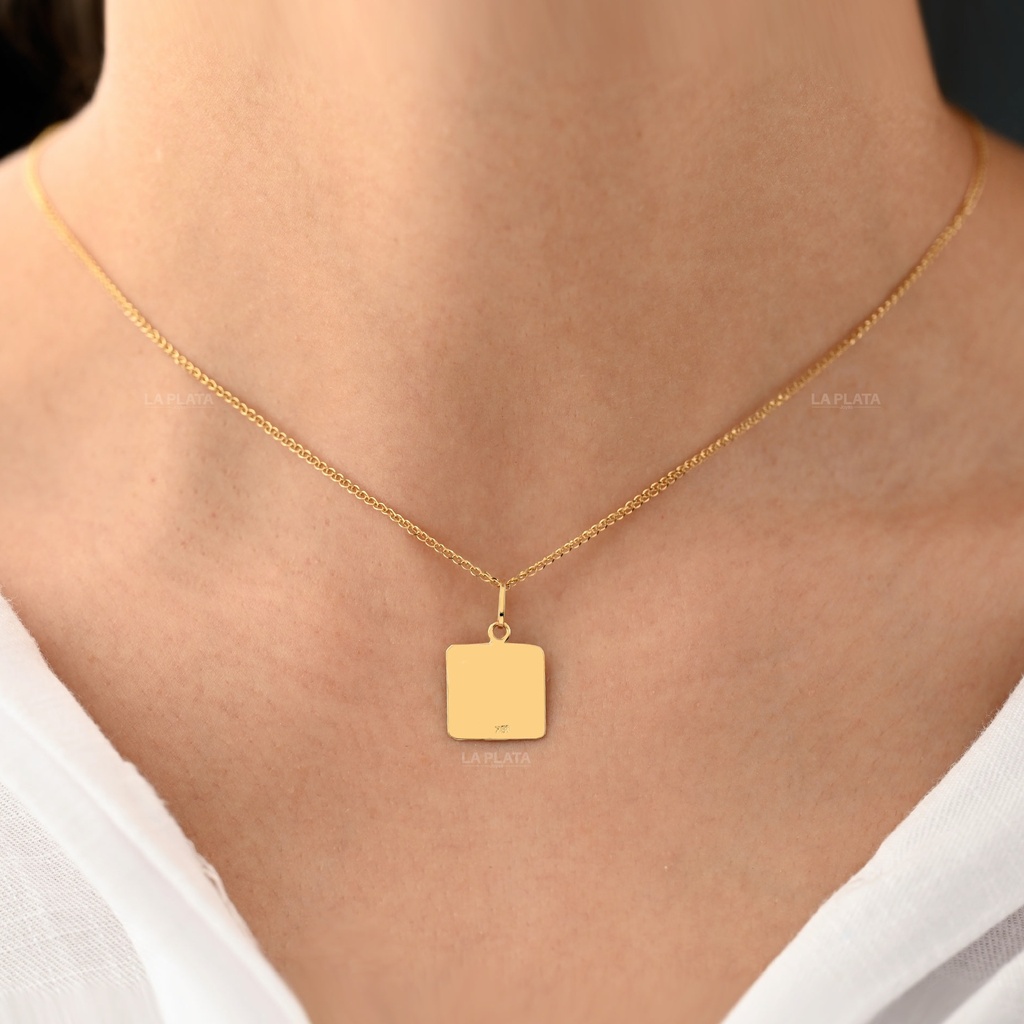 DIJE PLACA CUADRADA LISO