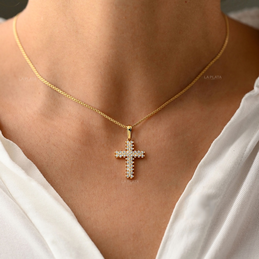 DIJE CRUZ DE CIRCONES