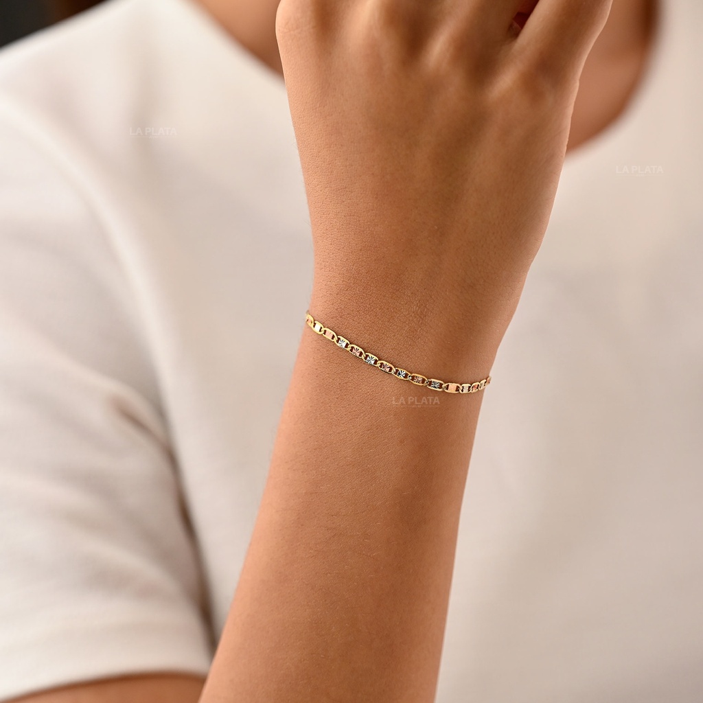 PULSERA ITALIANA PLANA DIAMANTADA