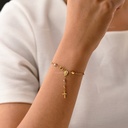 PULSERA DENARIO TRES OROS