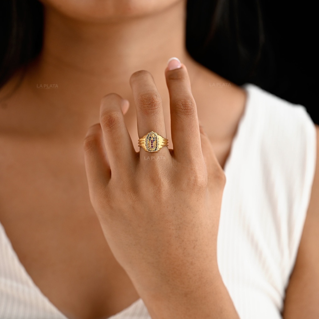 ANILLO GUADALUPANA MEXICO BRILLANTE