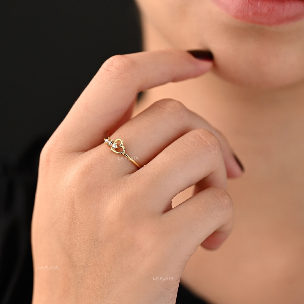 ANILLO CIRCÓN TRIPLE CON CORAZÓN