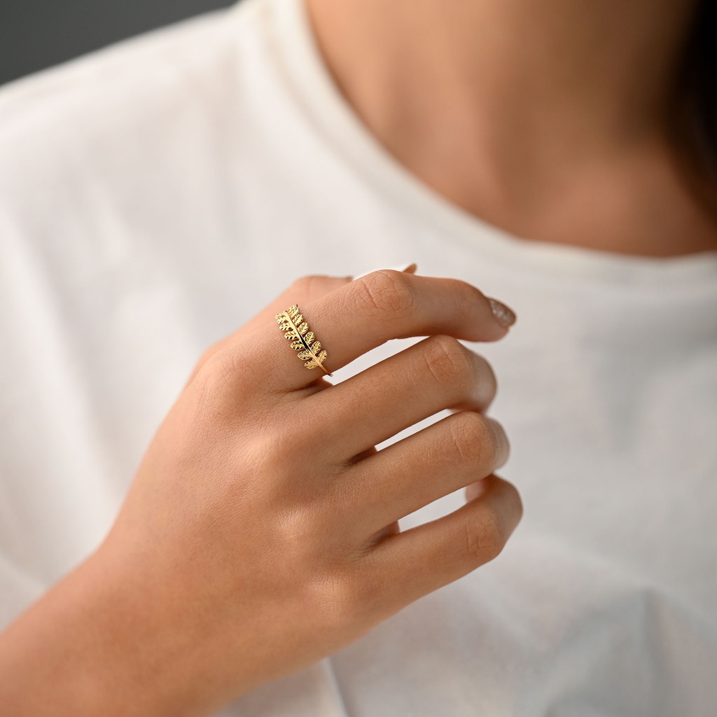 ANILLO HOJAS ENLAZADAS LISAS 