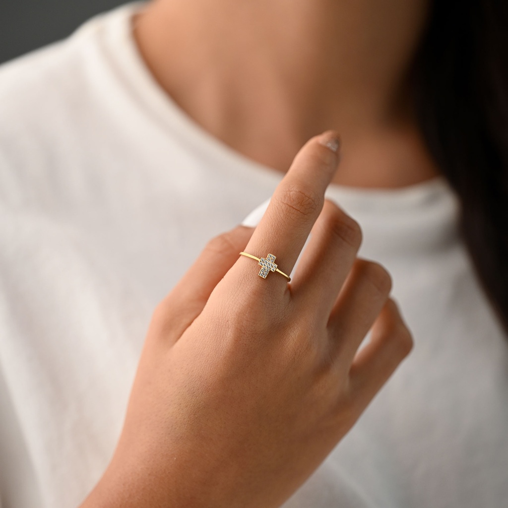 ANILLO CRUZ CIRCONADA GRANDE