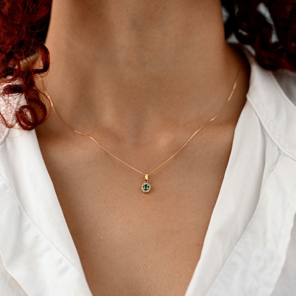 DIJE ESMERALDA MINI OVAL