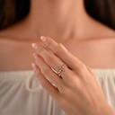 ANILLO CIRCÓN CRUZ ORO ROSA