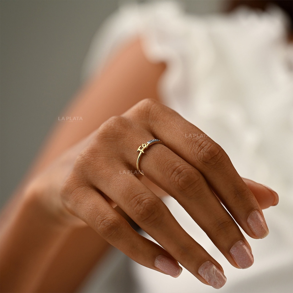 ANILLO FE ORO BLANCO