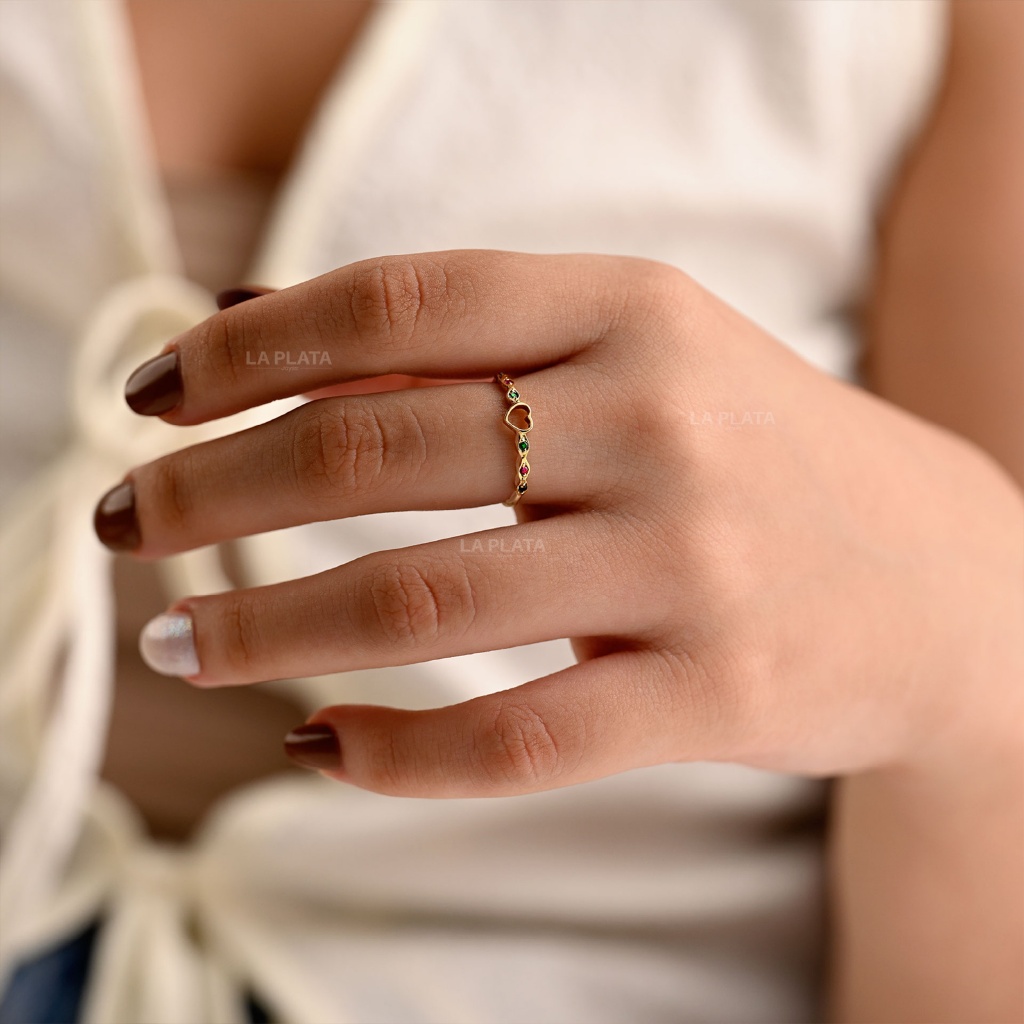 ANILLO CORAZON SILUETA CIRCON