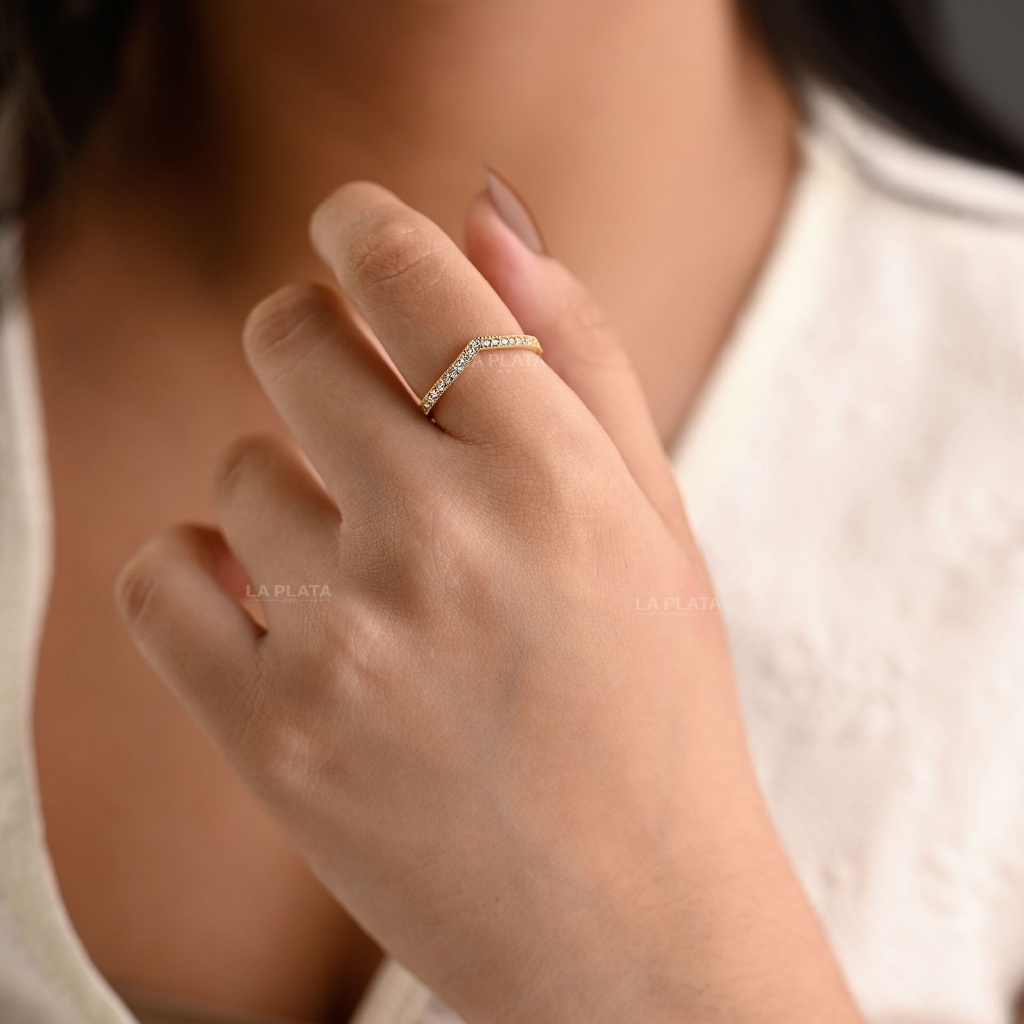 ANILLO CIRCON OLA DORADA
