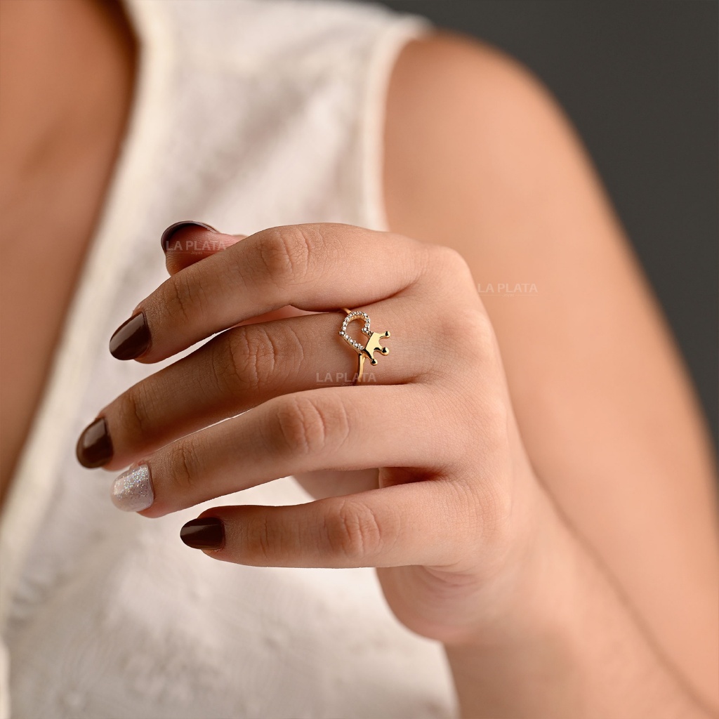ANILLO CORAZON CORONADO