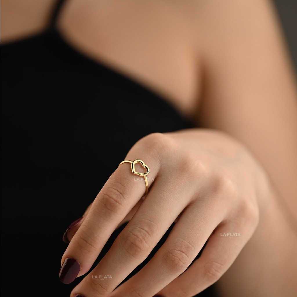 ANILLO CORZAZON CON TEXTURA