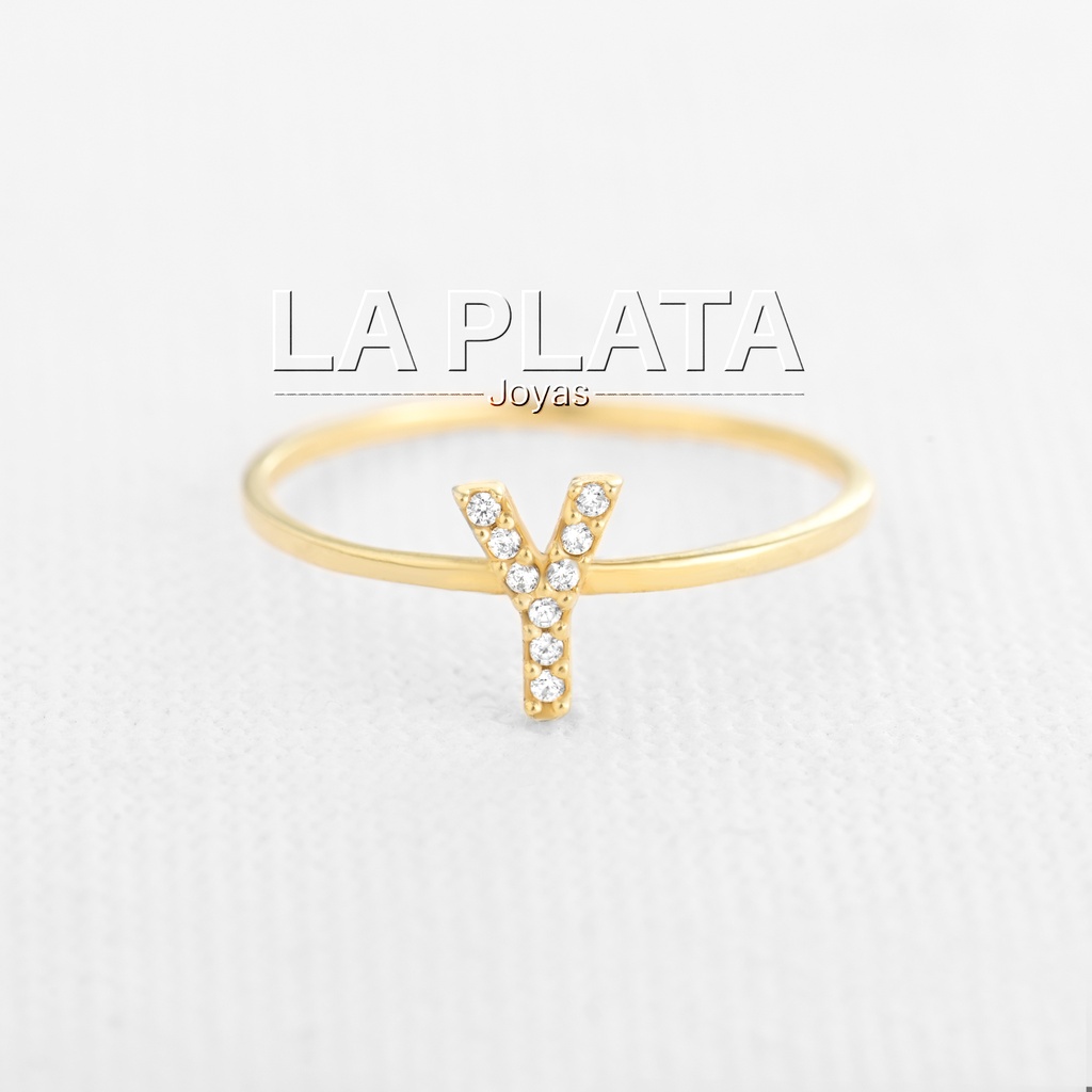ANILLO LETRA CIRCONADA Y