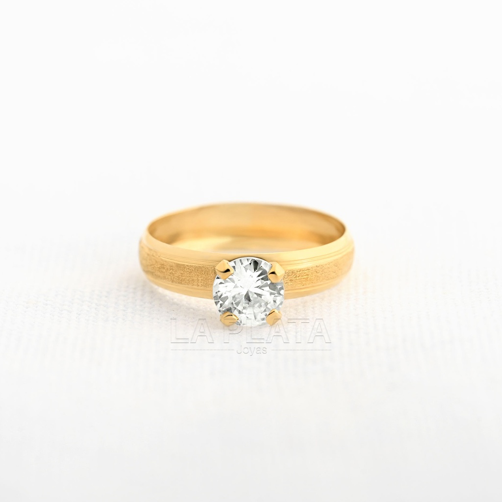 ANILLO REDONDO CON CIRCON GRANDE BLANCO 