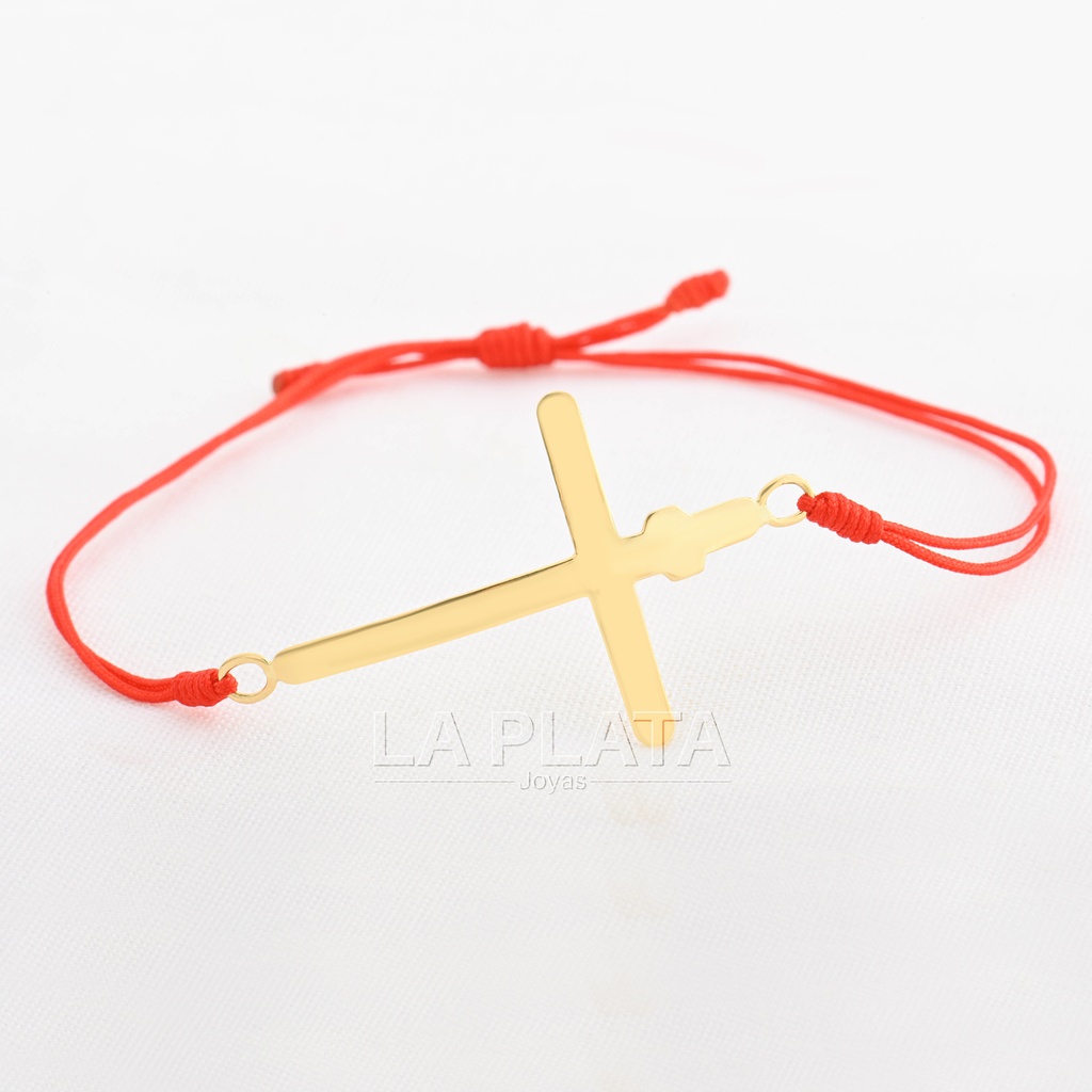 PULSERA CRUZ LISA CON SIMBOLO 