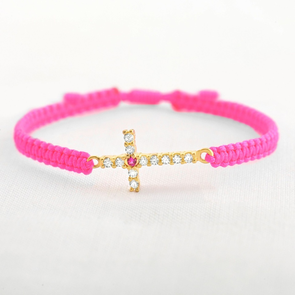 PULSERA CRUZ CIRCONADA MEDIANA 