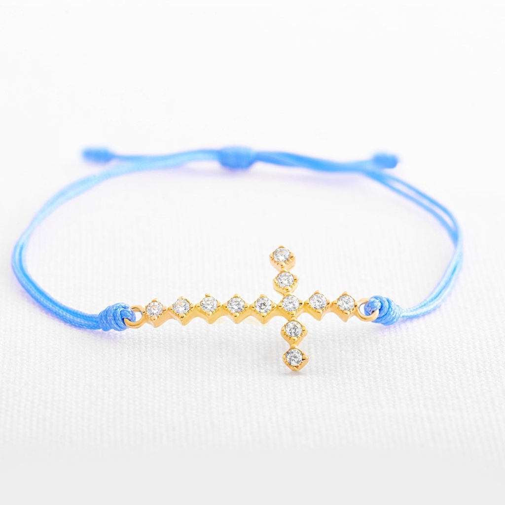 PULSERA CRUZ EN RELIEVE CIRCONADA
