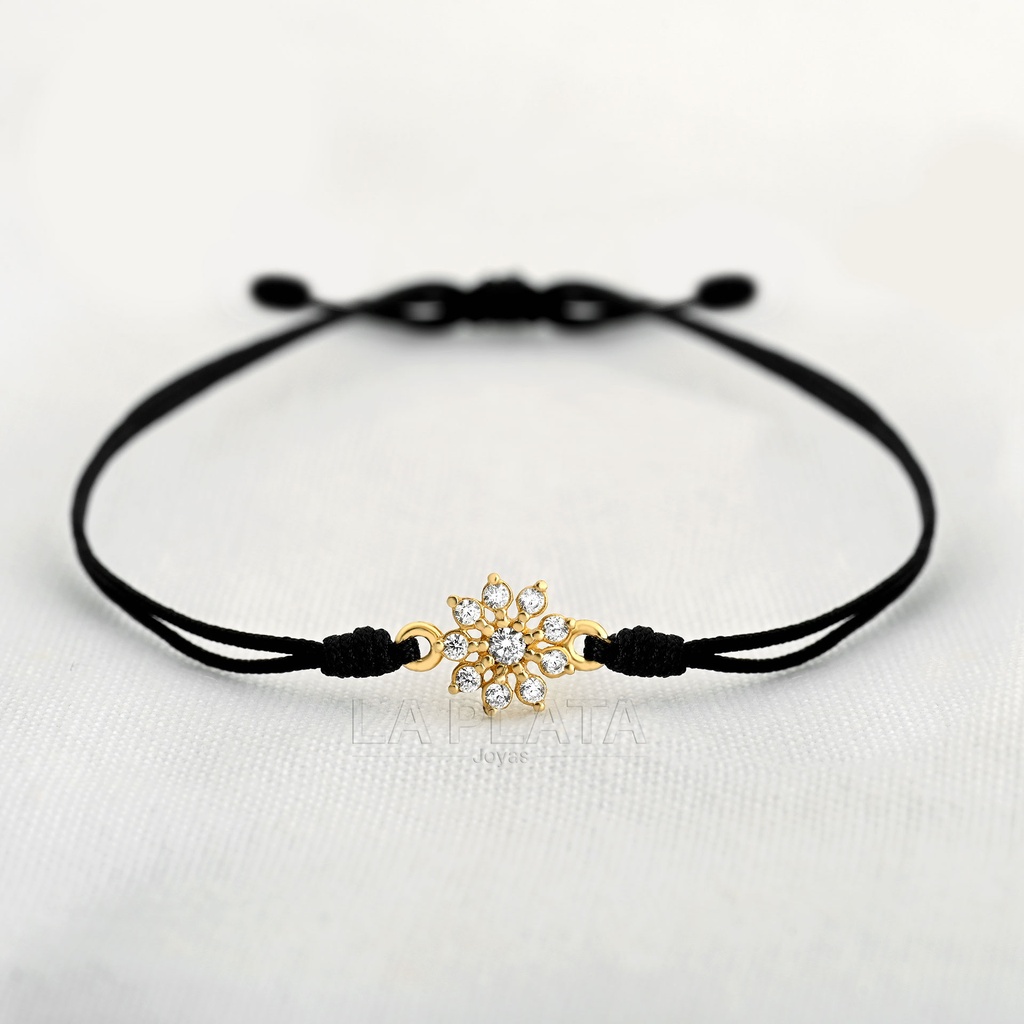PULSERA FLOR CIRCONADA PESADA