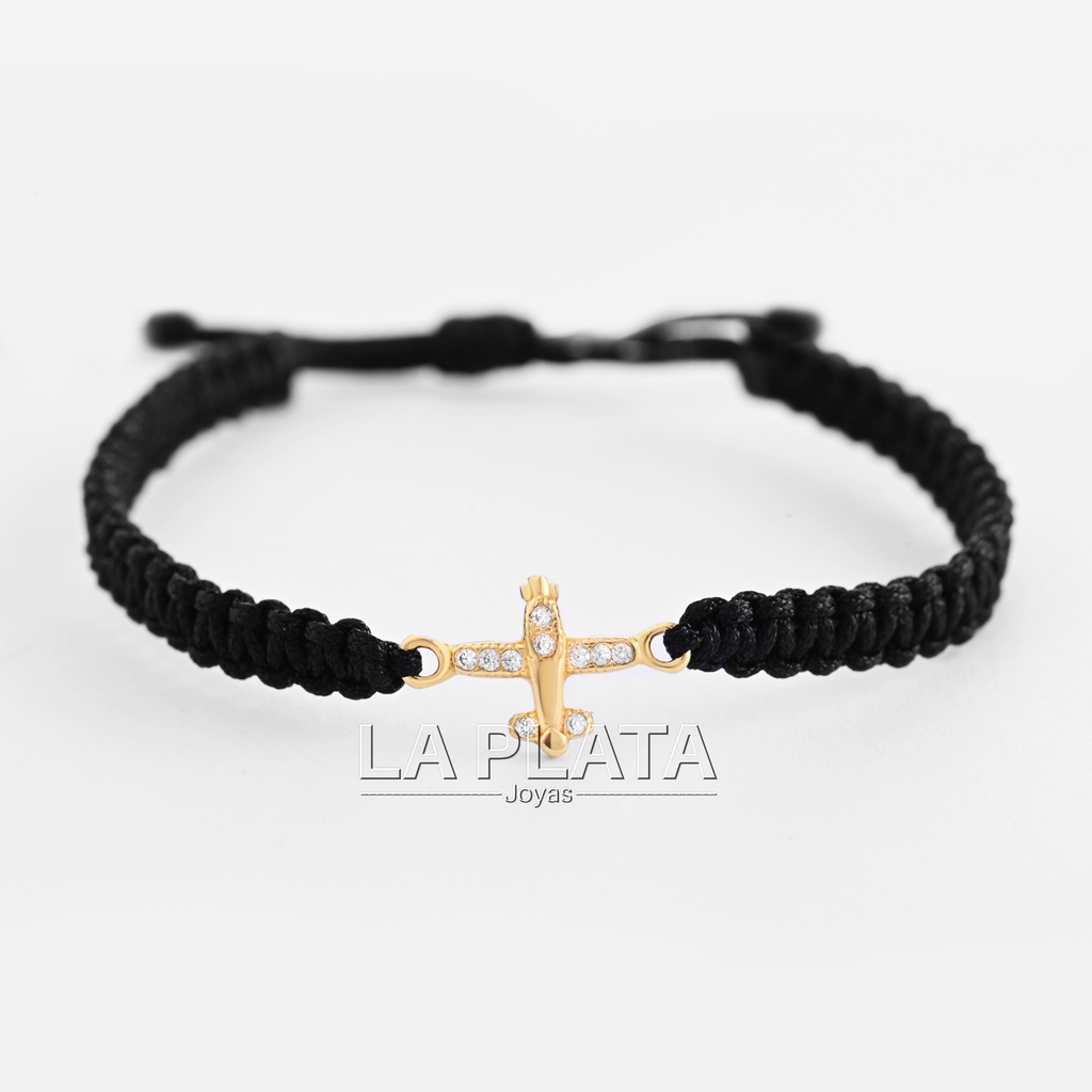 PULSERA AVIÓN CIRCONADO LIVIANO