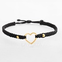 PULSERA DE HILO SILUETA DE CORAZON CON BALINES