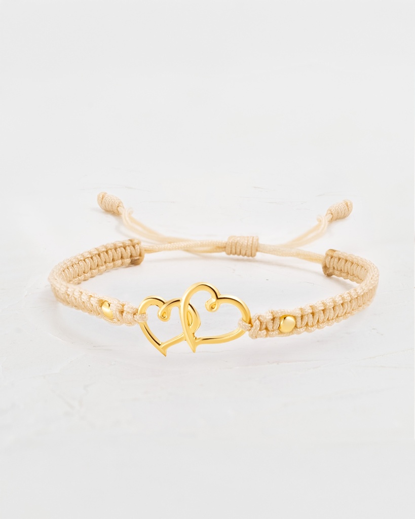 PULSERA DE HILO DOBLE CORAZÓN