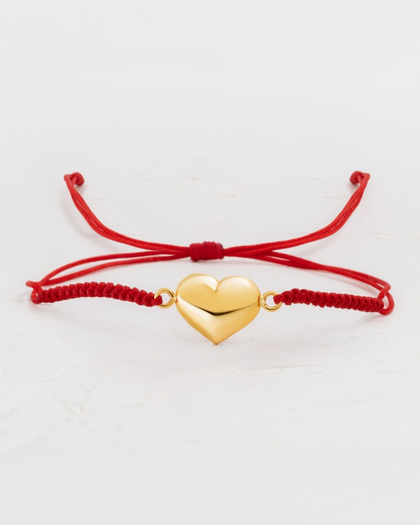PULSERA CORAZÓN RELLENO LISO PESADO