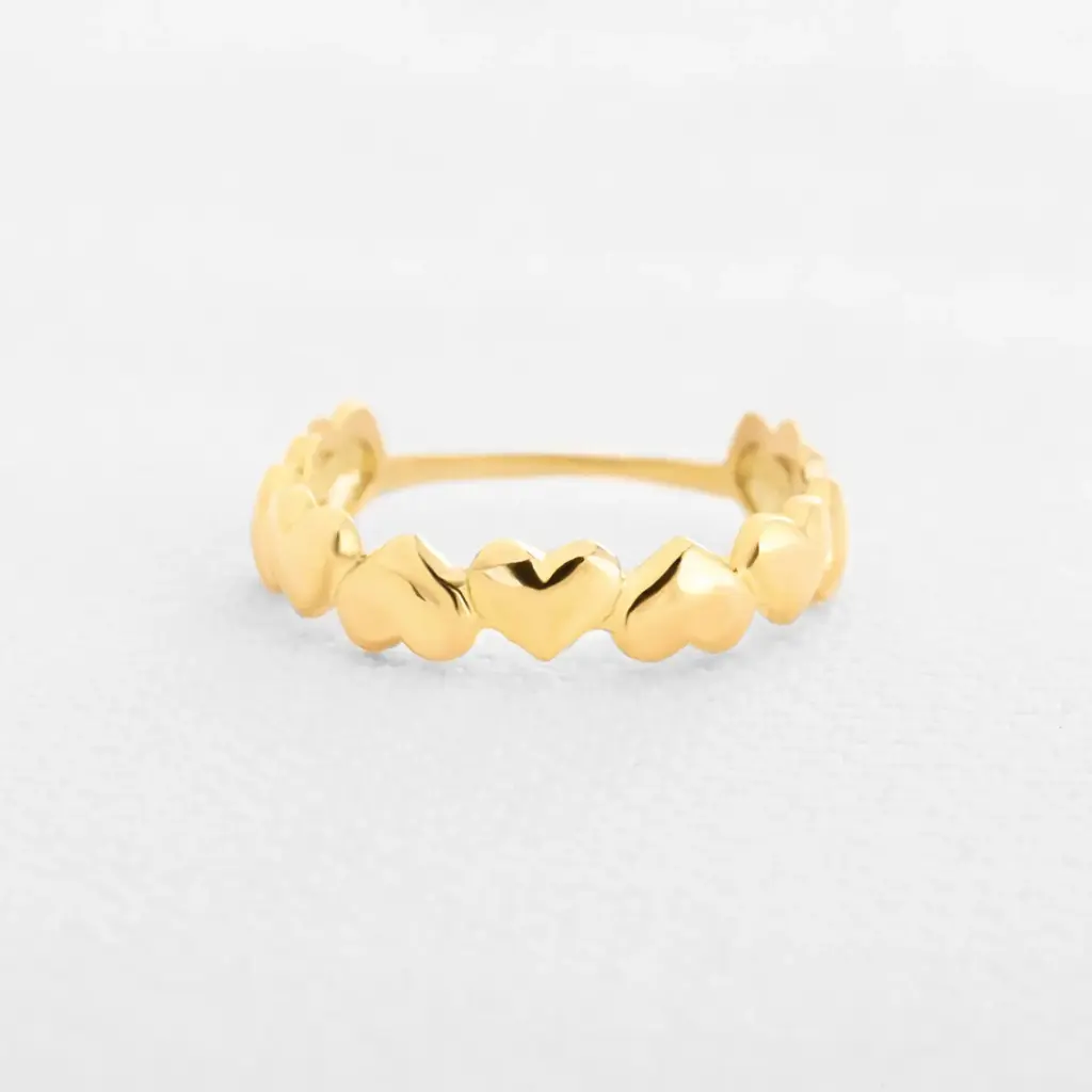 ANILLO CORAZÓN ENLAZADOS RELLENOS