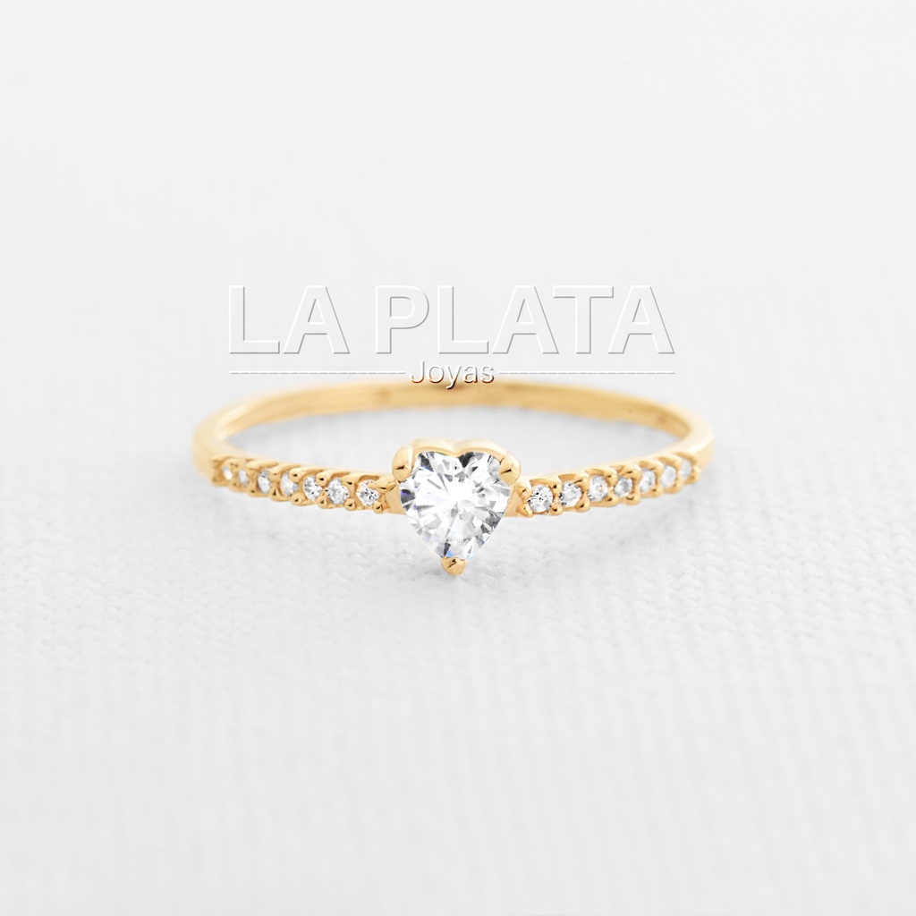 ANILLO CORAZON CON CIRCONES LATERALES