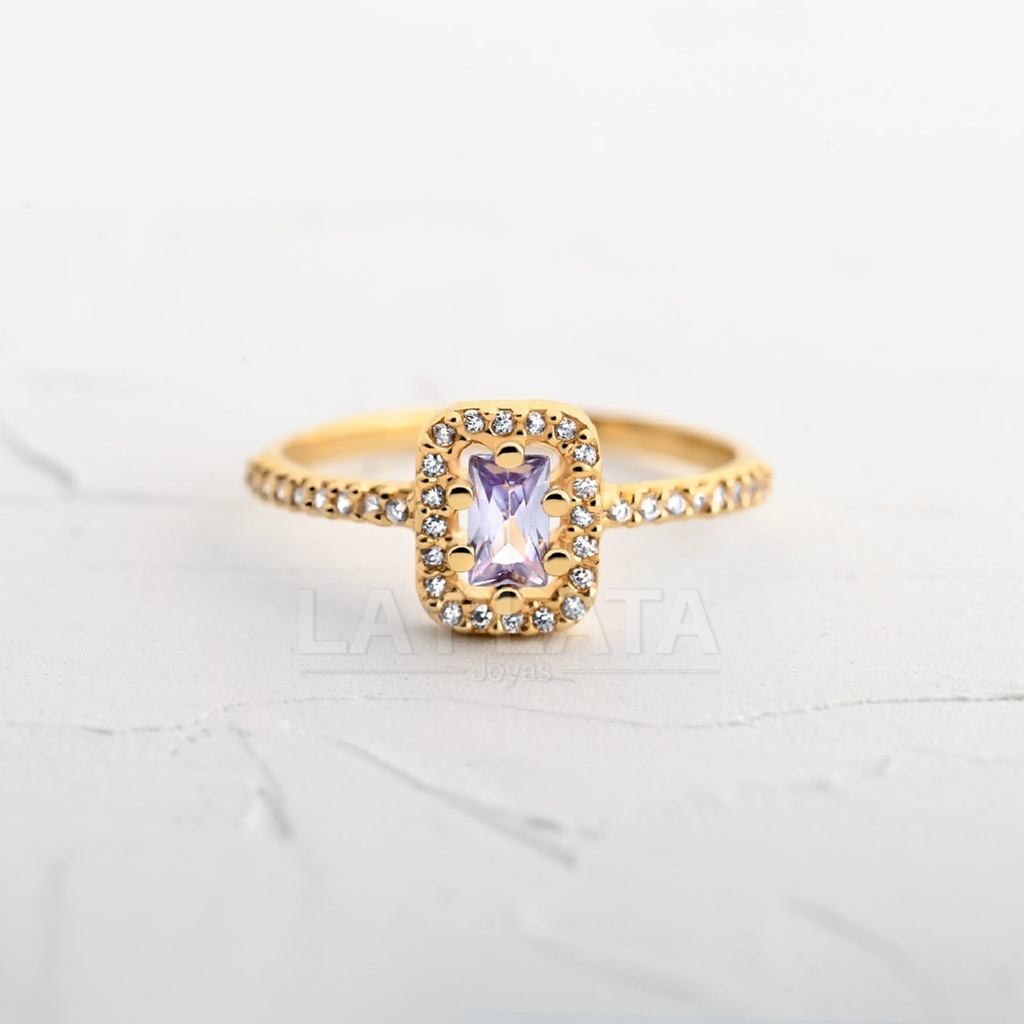 ANILLO CUADRADO CON CIRCÓN